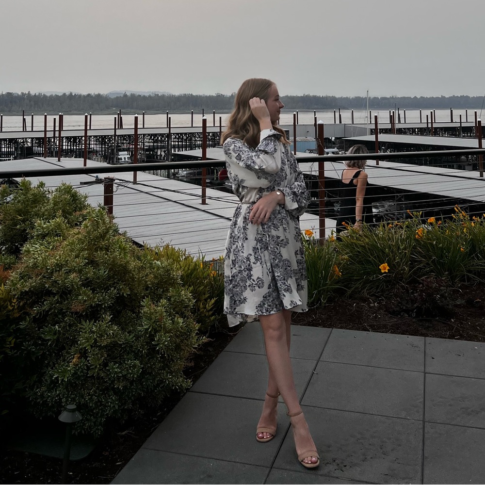 H&M silk floral dress